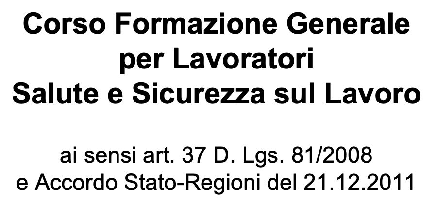 Corso di sicurezza sul lavoro